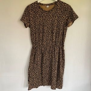 Old Navy casual cotton leopard print dress - small